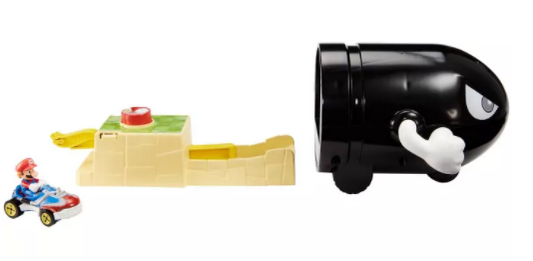 Hot Wheels Mario Kart Bullet Bill Launcher and Mario Kart Vehicle for Kids