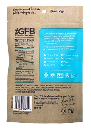 The Gluten Free Bar Coconut Cashew Crunch 4oz