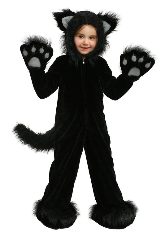 Kids Premium Black Cat Costume Medium