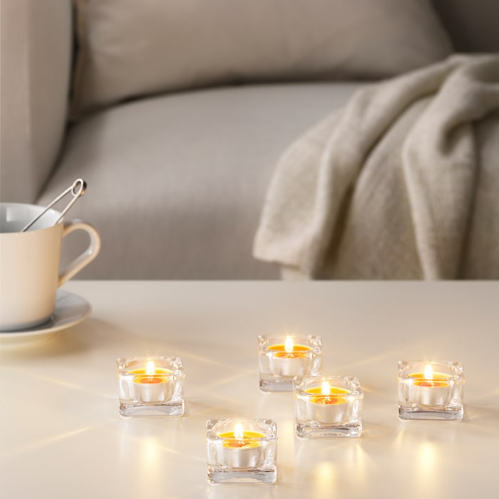 IKEA SINNLIG Scented tealight, Peach and orange, orange Pack of 30