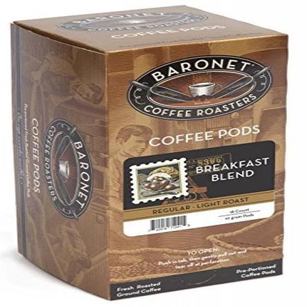 baronet coffee breakfast blend coffee pods, 54 count - Mega Shopper Worldwide